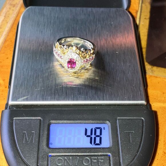 Natural Ember Garnet Sterling Silver Ring Size 6 - Picture 9 of 9